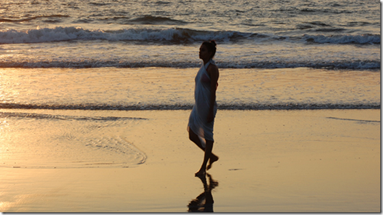 sunny beach walk